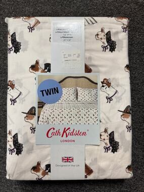 NWT Cath Kidston Spooky Dog Twin Sheet Set